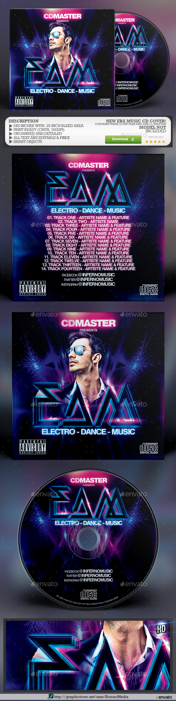 New Era Music CD Cover - CD & DVD Artwork Print Templates