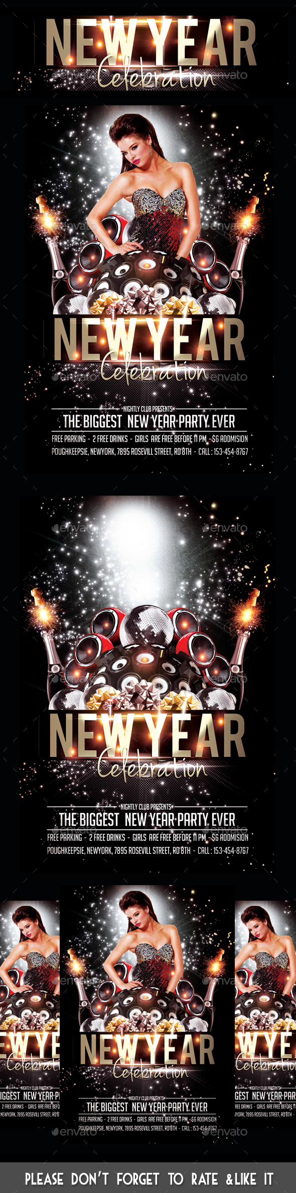 New Year Celebration Party Flyer - Flyers Print Templates