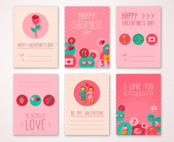 Set Of Valentines Day Brochures Template - Valentines Seasons/Holidays
