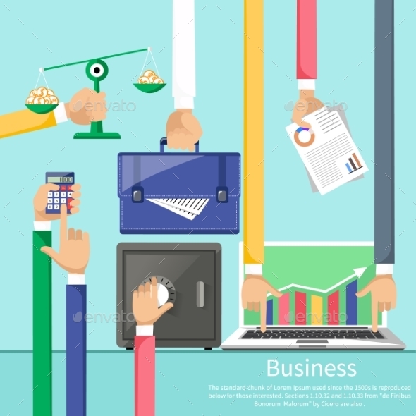 Hands With Various Business Elements - Concepts Business