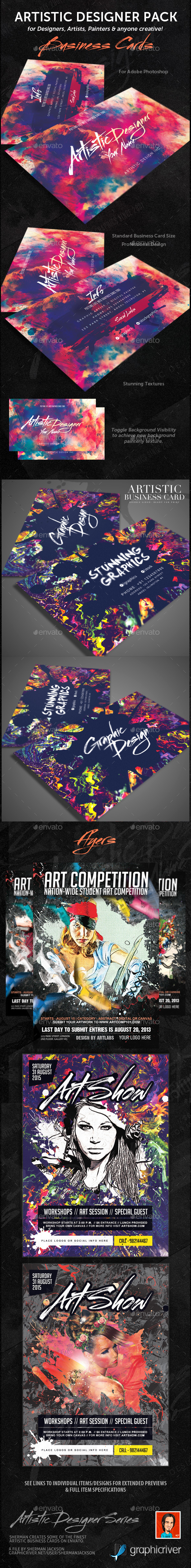 Artistic Designer Pack Business Cards & Flyers Bundle - Creative Business Cards