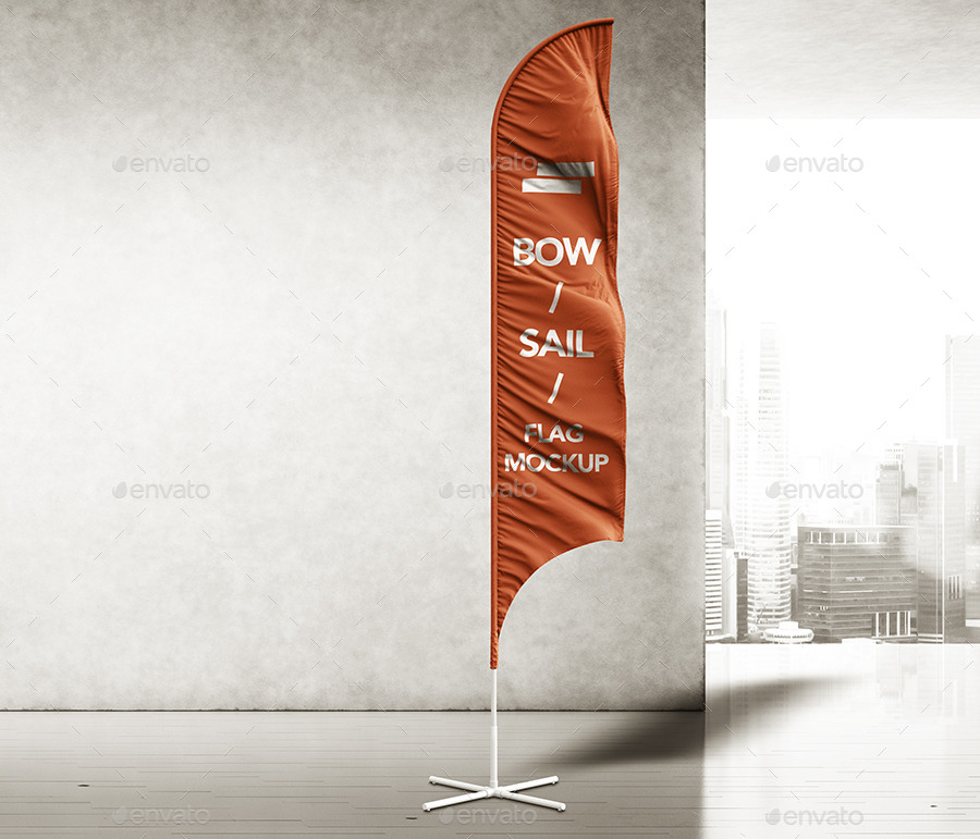 Download 3D Flags Feather / Bow / Sail Flag Mockup by sreda | GraphicRiver