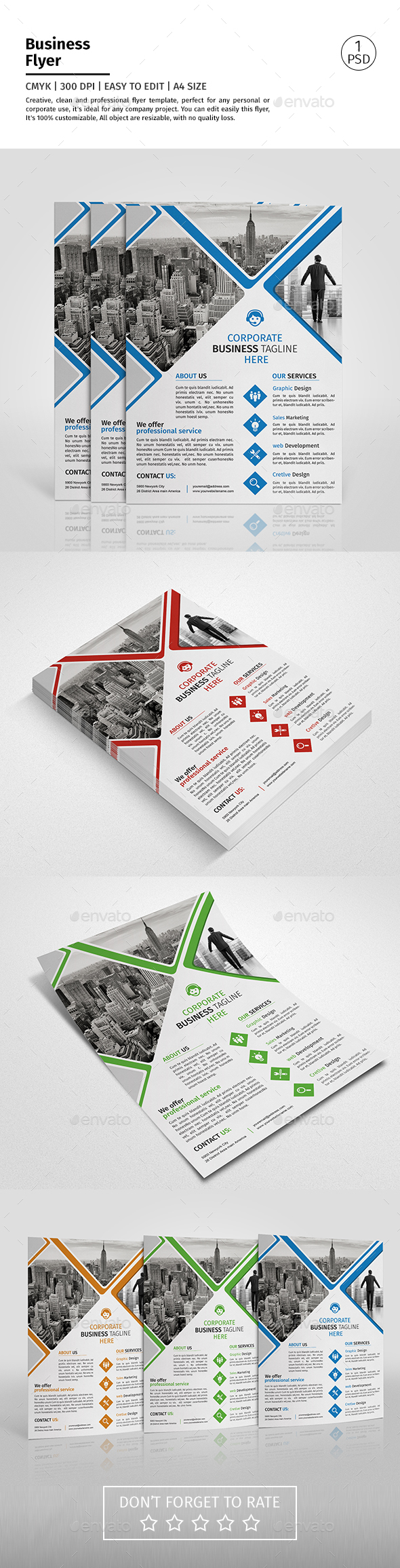 A4 Corporate Business Flyer Template Vol 01 - Corporate Flyers