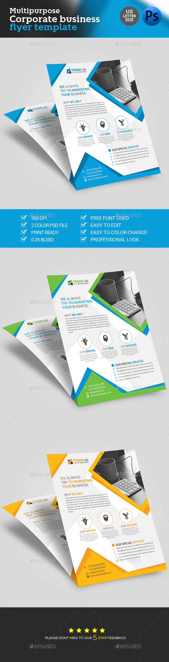 Corporate Flyer - Brochures Print Templates