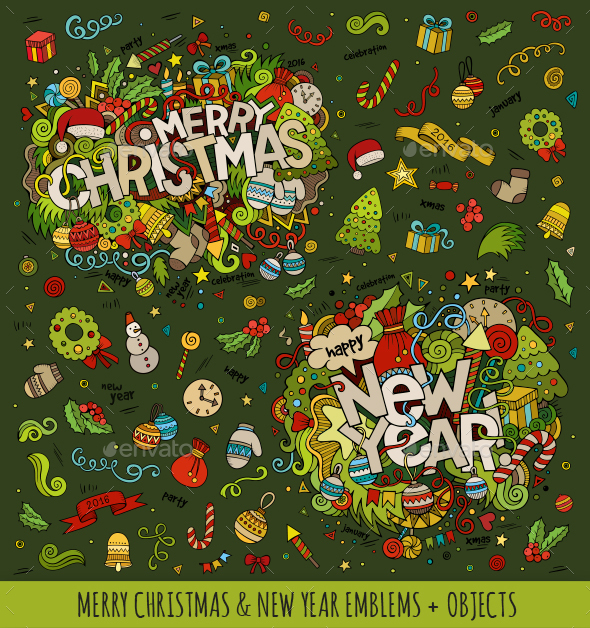 New Year and Christmas Doodles Designs - Miscellaneous Seasons/Holidays