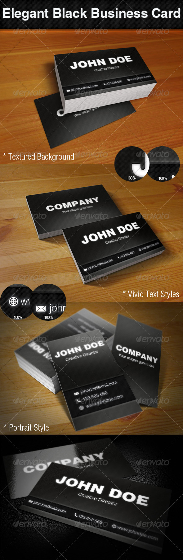 Elegant Black Business Cards - Creative Business Cards