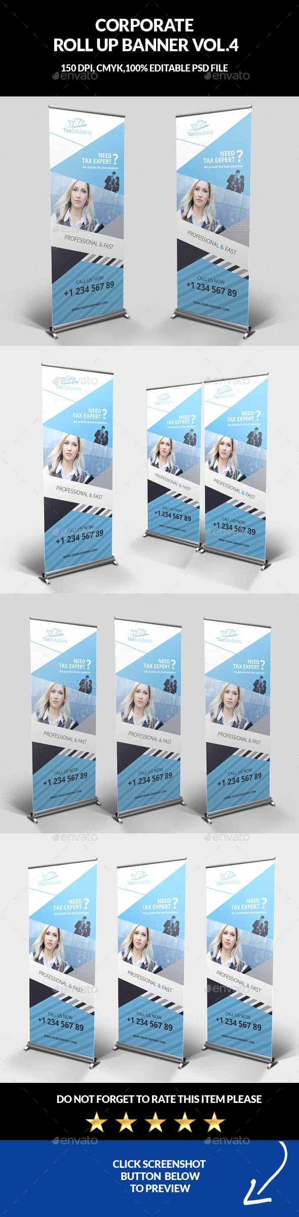 Corporate Business Roll Up Banner Vol.4 - Signage Print Templates