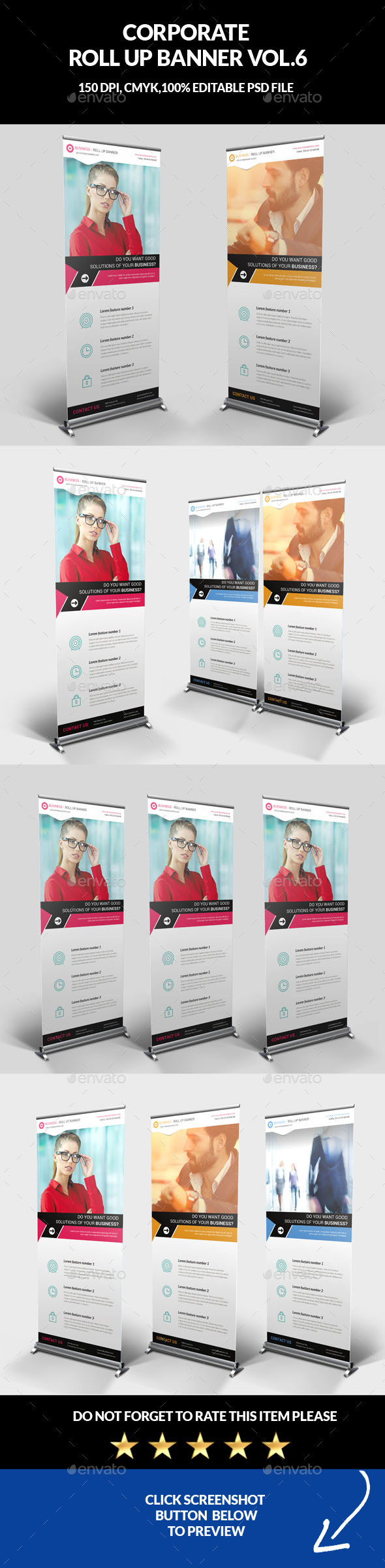 Corporate Business Roll Up Banner Vol.6 - Signage Print Templates