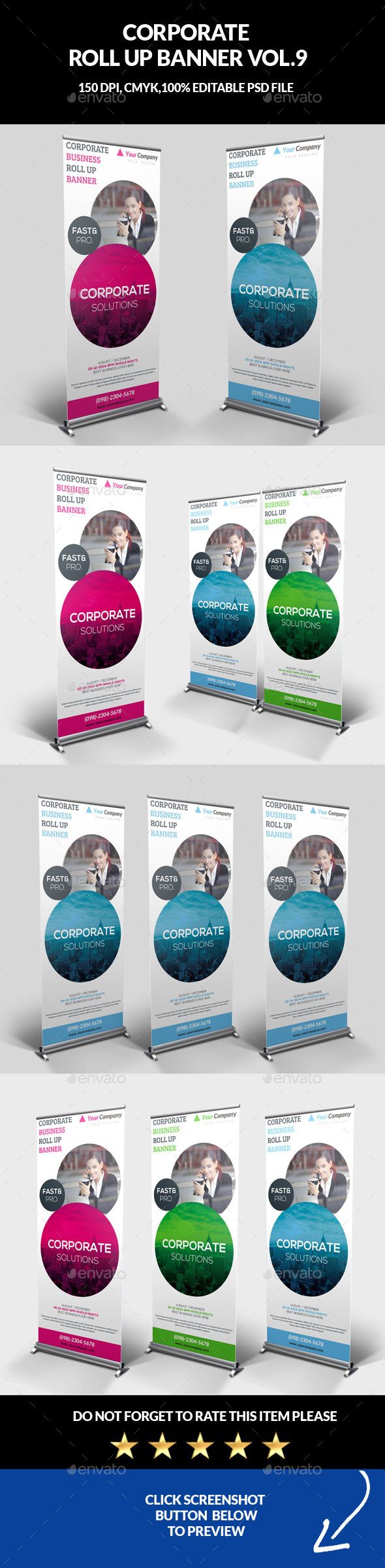 Corporate Business Roll Up Banner Vol.9 - Signage Print Templates
