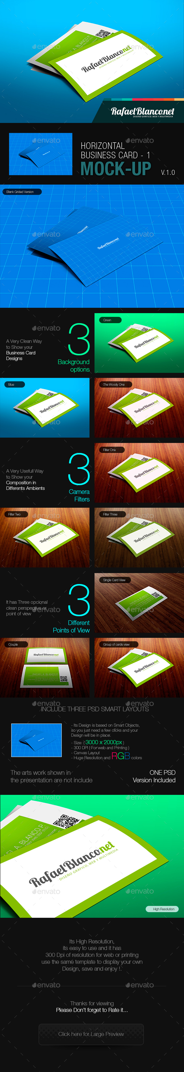 Horizontal Business Card Mock-Up - Miscellaneous Displays