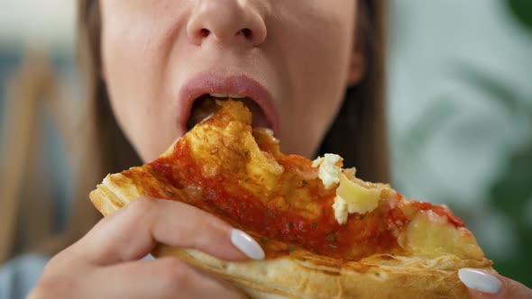 Woman Eating Pizza alt