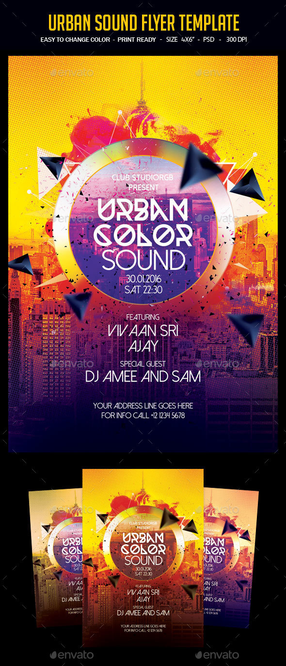 Urban Sound Flyer Template - Clubs & Parties Events