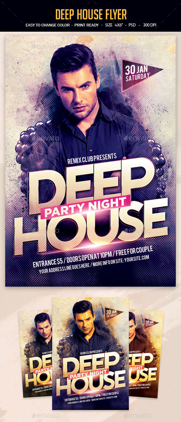 Deep House Flyer - Clubs & Parties Events