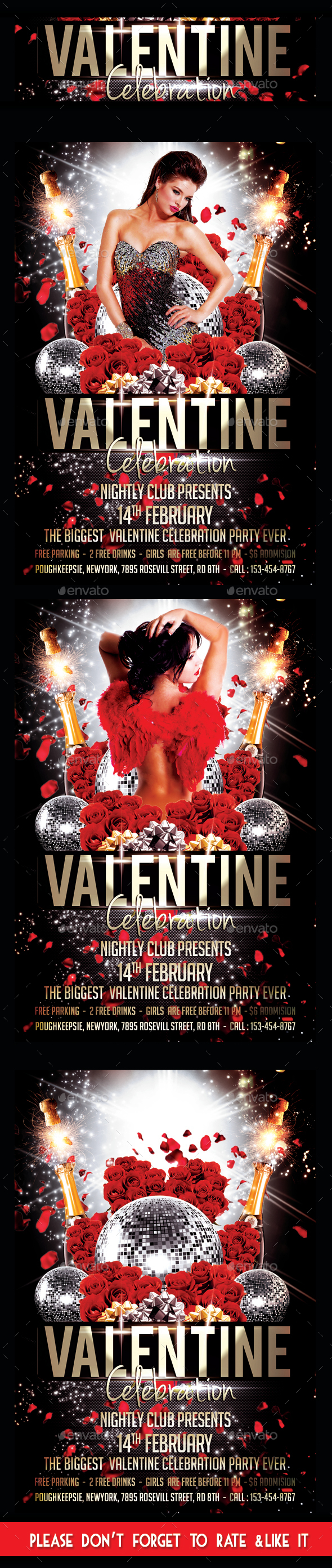 Valentine Day Celebraion Party Flyer - Flyers Print Templates