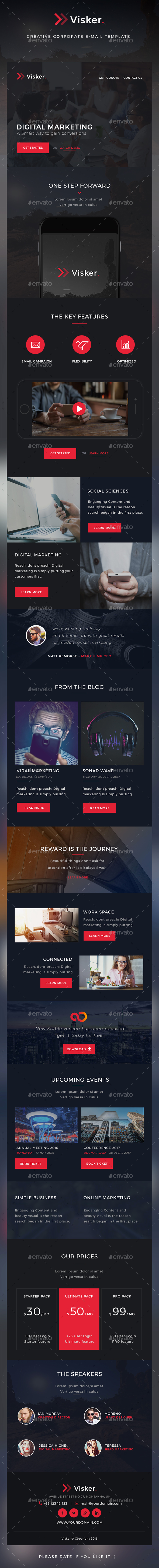 Visker Corporate E-mail template - E-newsletters Web Elements
