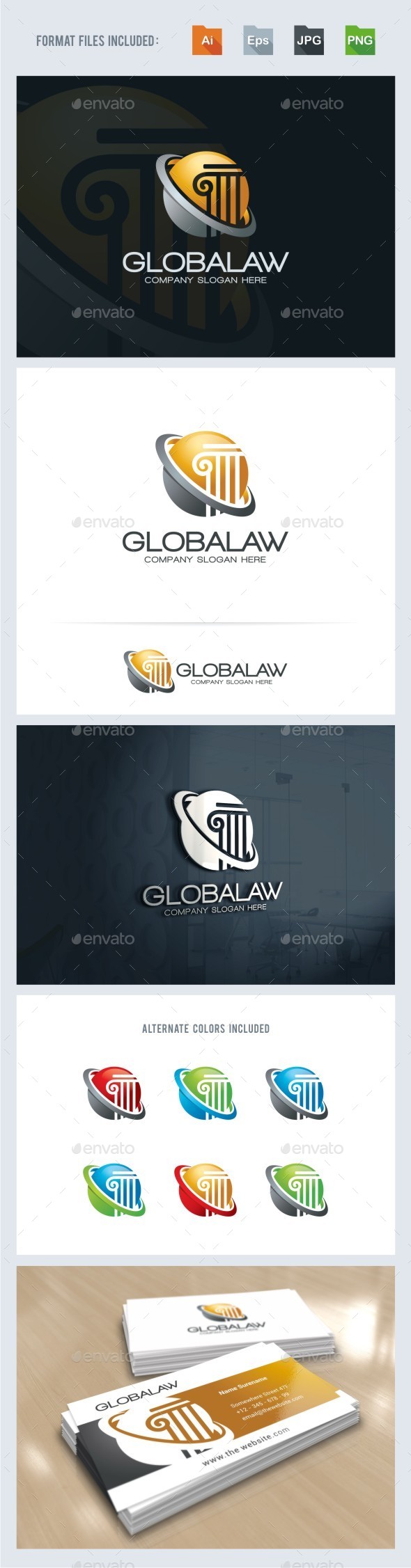 Global Law Firm Logo Template - Symbols Logo Templates