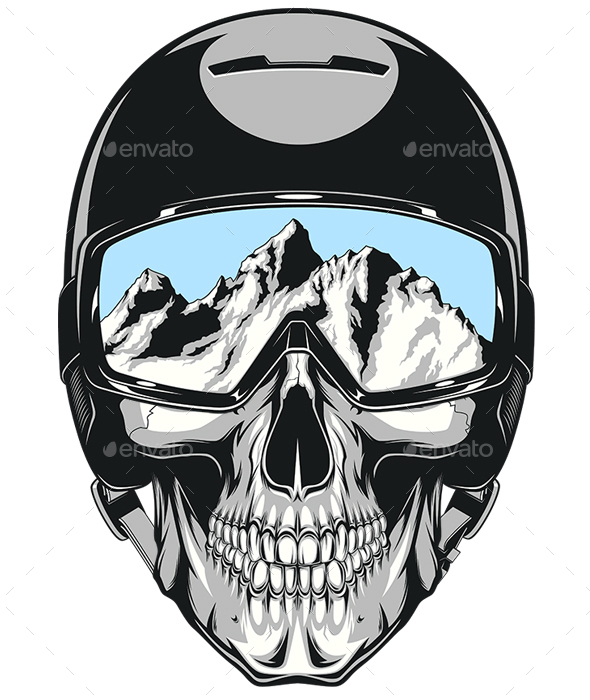 Skull in Helmet - Sports/Activity Conceptual