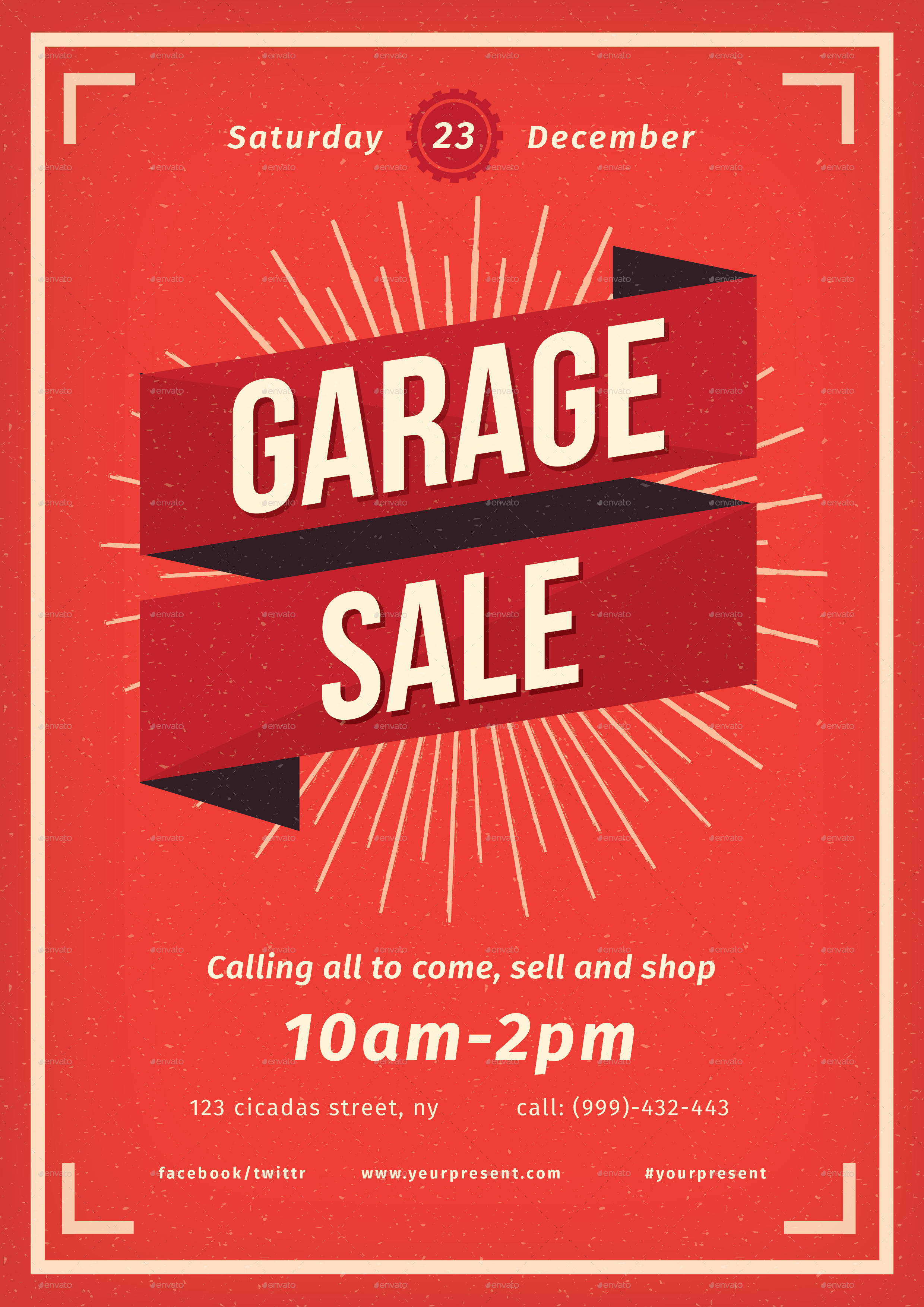 Vintage Garage Sale flyer by lilynthesweetpea  GraphicRiver Throughout Garage Sale Flyer Template