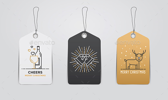 Collection of Christmas and New Year Gift Tags - Christmas Seasons/Holidays