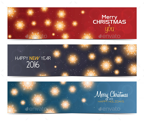 Set of Colorful Cbstract Banners - New Year Seasons/Holidays