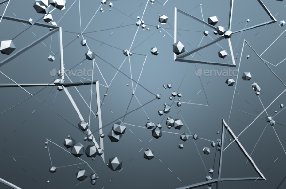 Abstract 3D Rendering Of Chaotic Structure. - Tech / Futuristic Backgrounds
