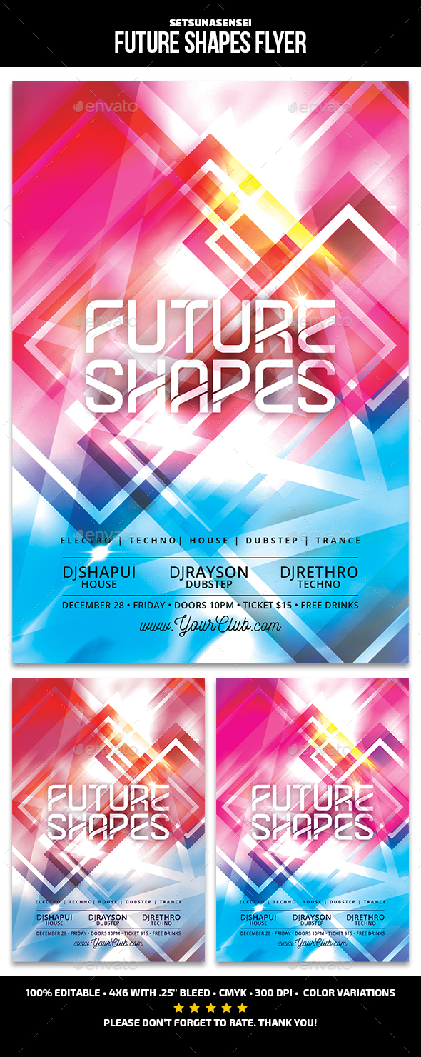 Future Shapes Flyer - Clubs & Parties Events