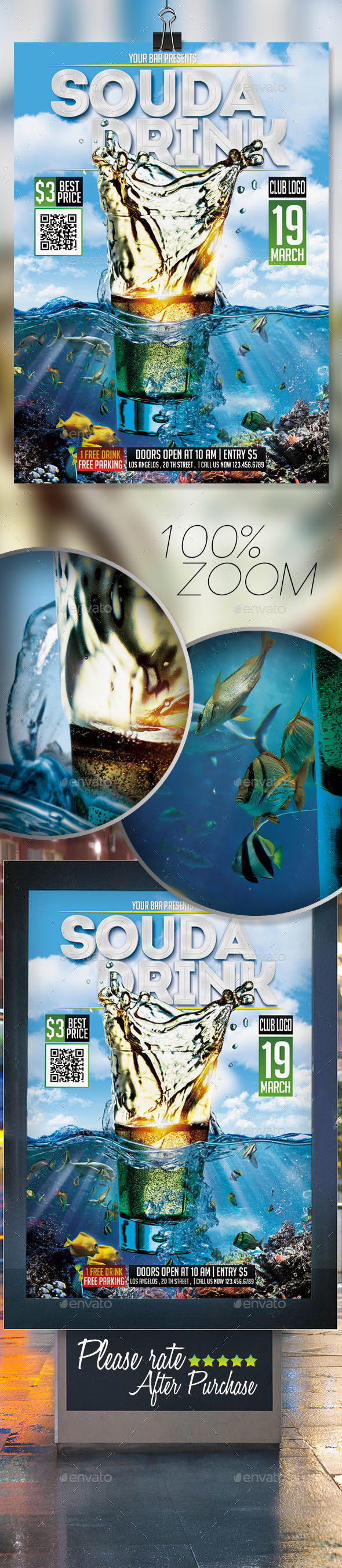 Souda Drink Flyer Template - Clubs & Parties Events