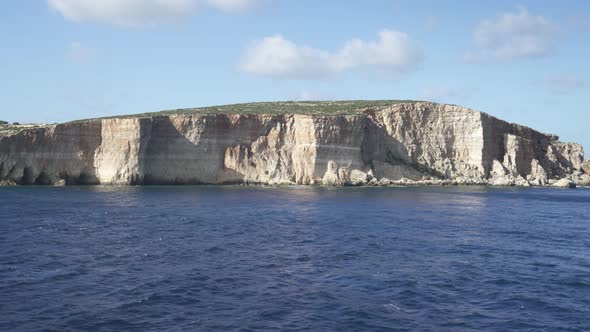 Coastline of Island in Mediterranean Sea near Malta