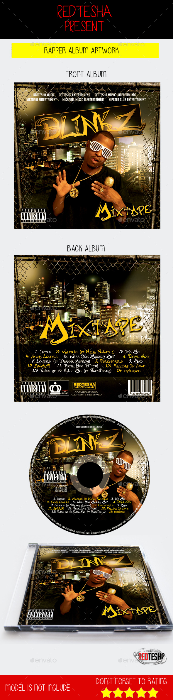 Blinkz Artwork PSD CD | Mixtape - CD & DVD Artwork Print Templates