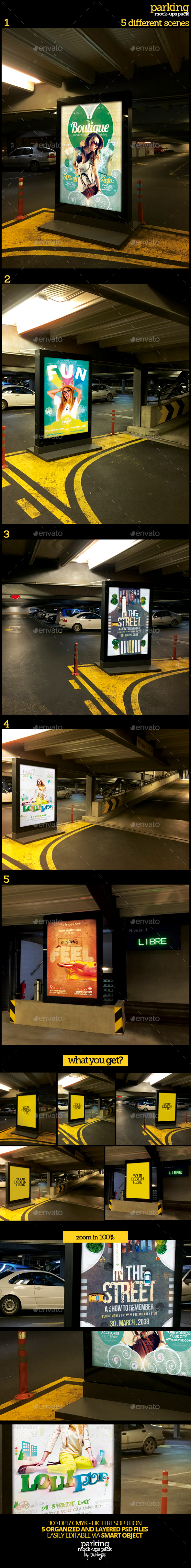 Parking Mock-Ups Pack - Product Mock-Ups Graphics