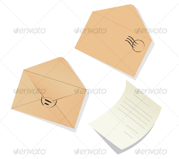 Letter and envelopes - Objects Vectors