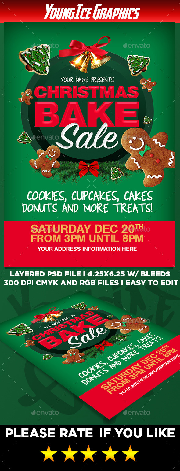 Christmas Bake Sale Flyer Template - Events Flyers