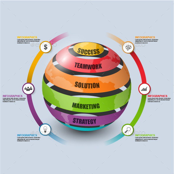Abstract 3D Digital Business Infographic - Infographics