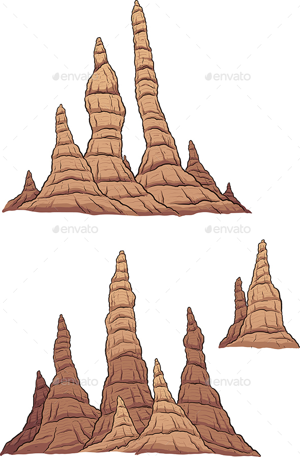 Cartoon Stalagmites - Organic Objects Objects