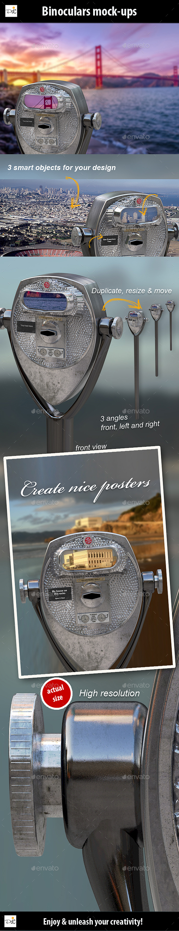 Binoculars Mock-ups - Product Mock-Ups Graphics