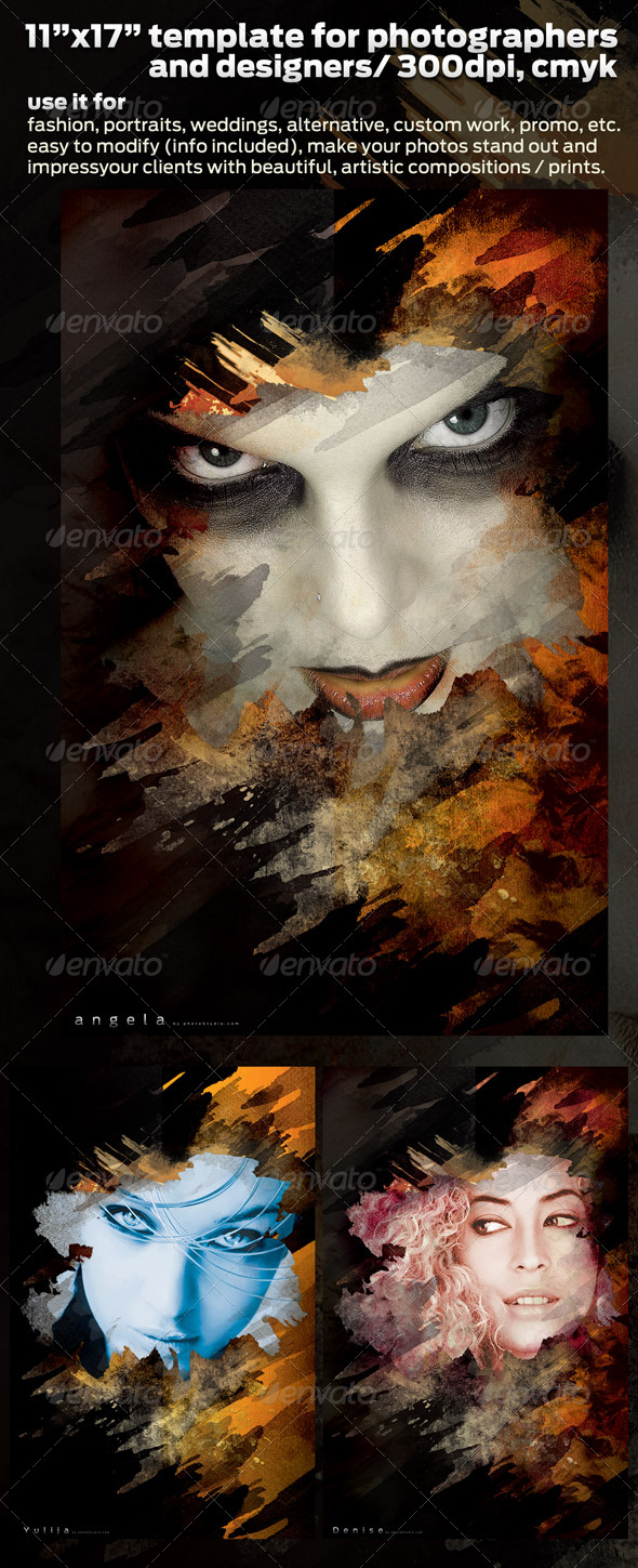 Poster Design Template for Pro Photographers 11x17 - Artistic Photo Templates