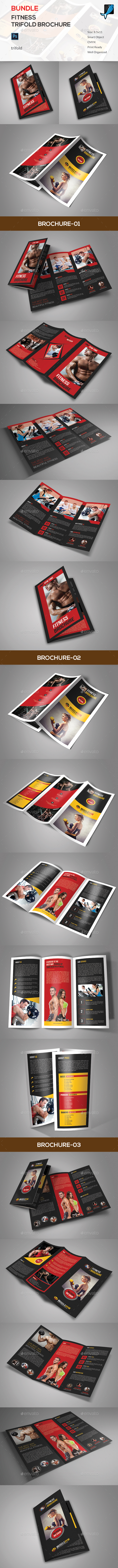 Fitness Trifold Brochure Bundle - Corporate Brochures