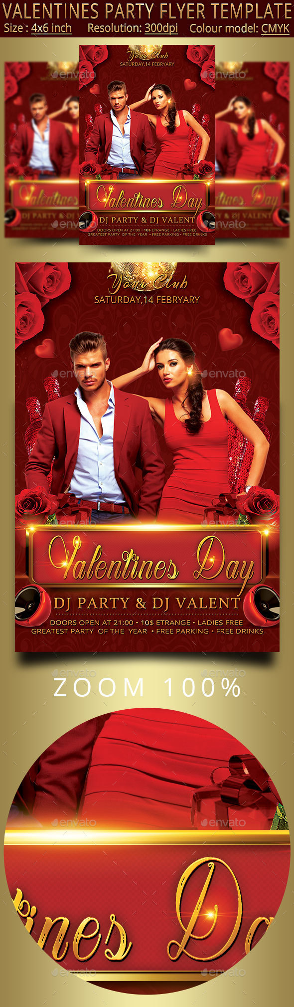 Valentines Party Flyer Template