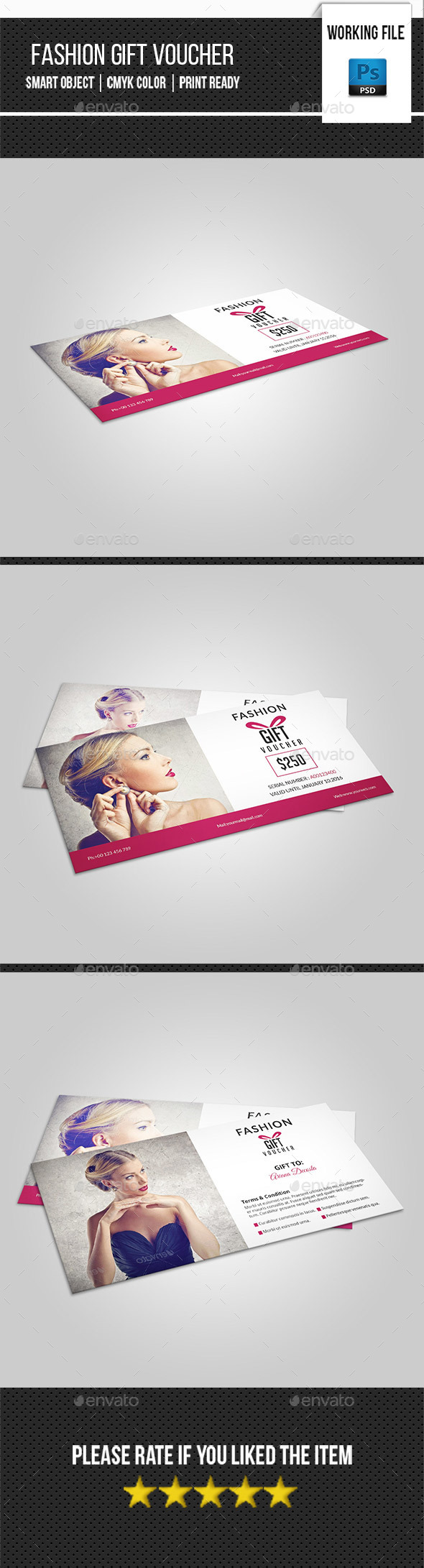Fashion Gift Voucher Template-V01 - Loyalty Cards Cards & Invites