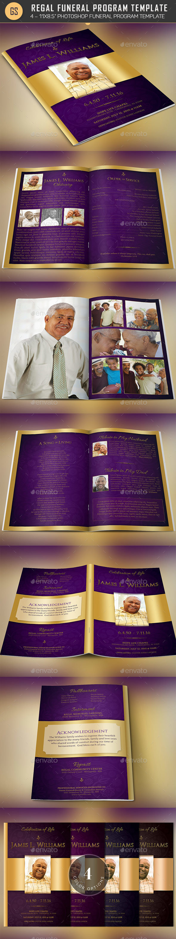 Regal Funeral Program Template - Informational Brochures