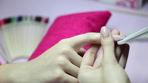 Manicure. Beauty Saloon. Remove Old Nail