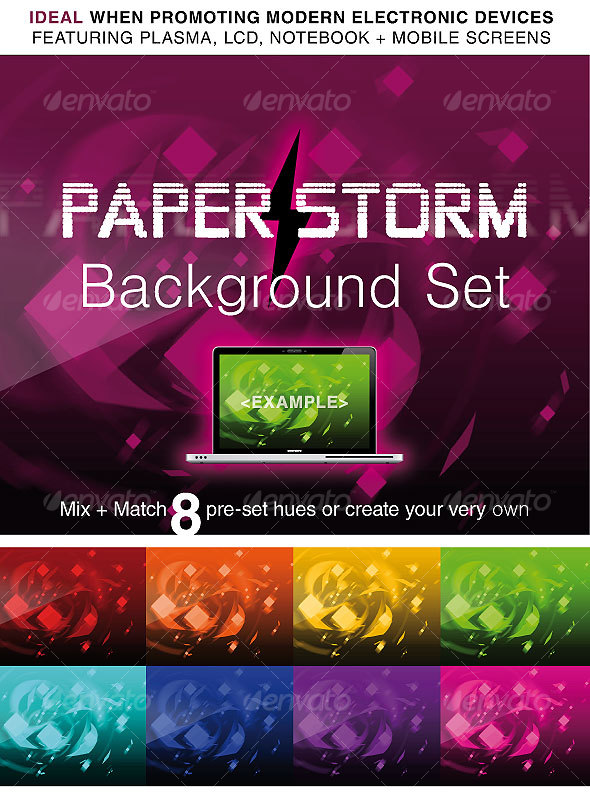 PAPER STORM: ABSTRACT BACKGROUND PACK - Backgrounds Graphics
