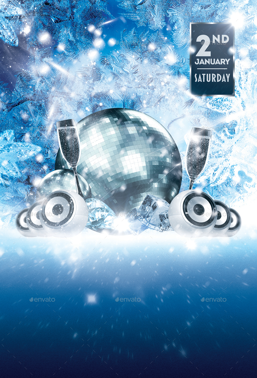 Let It Snow Winter Party Flyer Template By DESIGNROOM1229