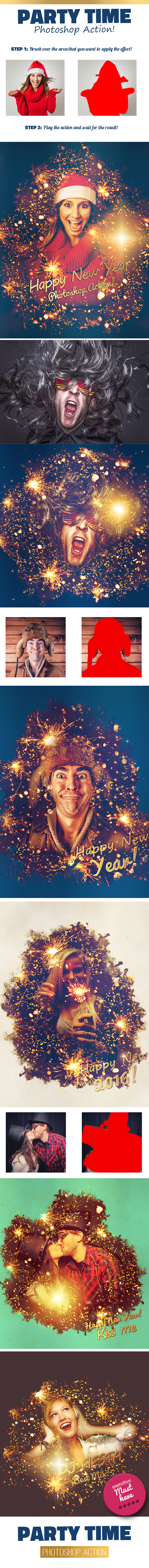 Party Time Photo Effect Photoshop Action - Photo Effects Actions