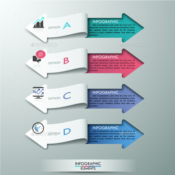 Modern Infographics Ribbons Template - Infographics
