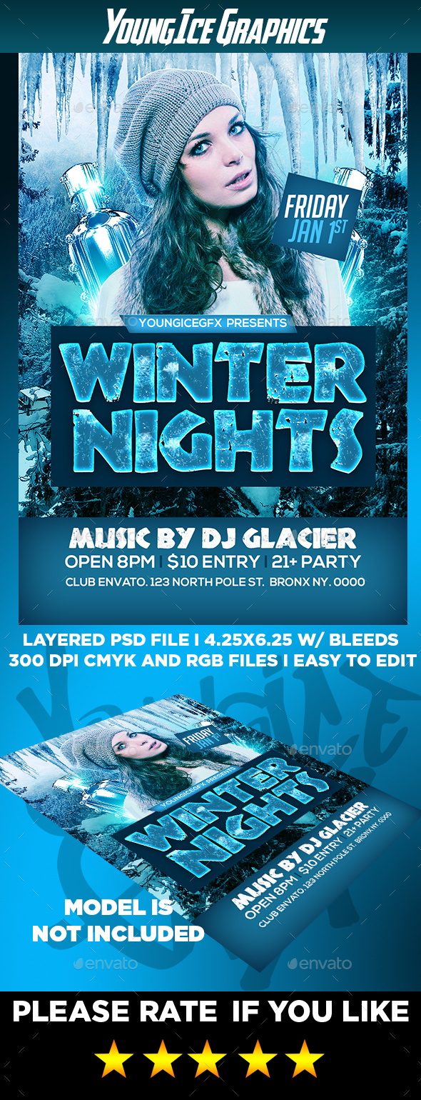Winter Nights Flyer Template - Clubs & Parties Events