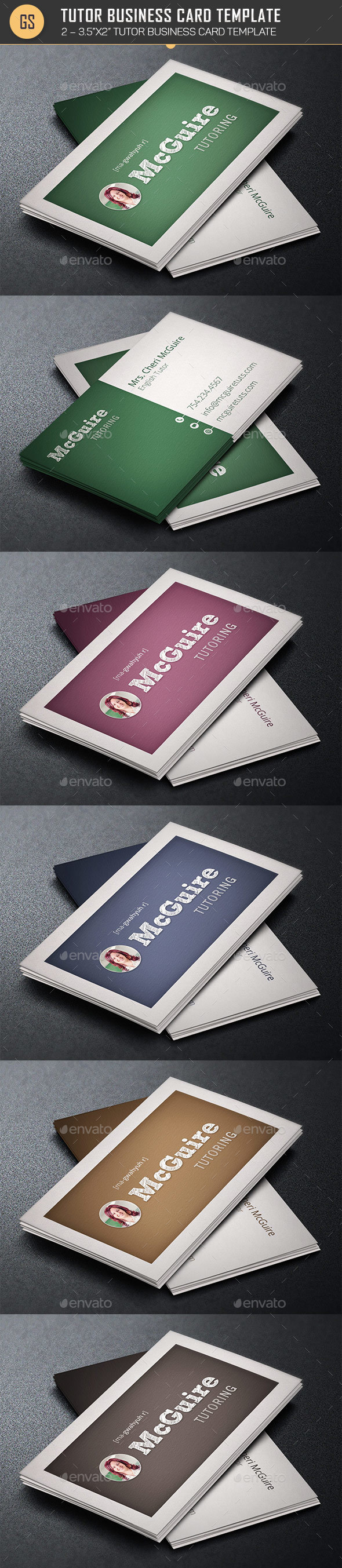 Tutor Business Card Template - Industry Specific Business Cards