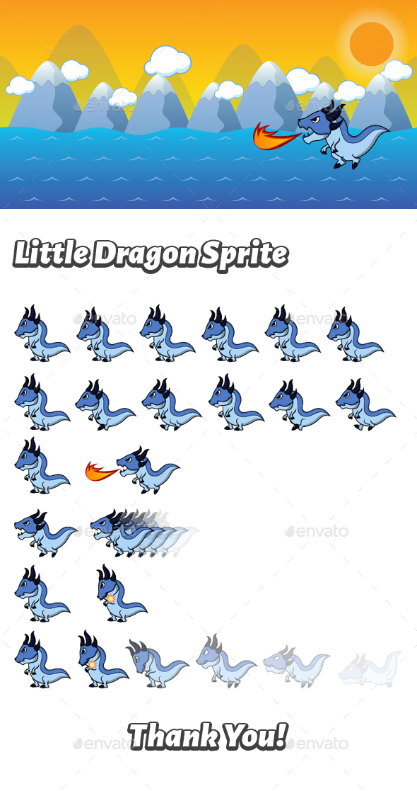 Little Dragon Sprite - Sprites Game Assets