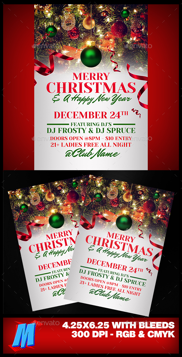 Merry Christmas Flyer Template - Holidays Events