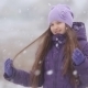 Beautiful Smiling Child Is Happy Snowfall - VideoHive Item for Sale